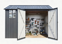 Metallgeräteschuppen mit Schwingtür und Fenster, ca. 198 x 228 x 224 cm - Grau