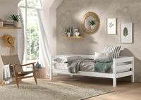 VIPACK - Funktions-Kojen Bett mit Umrandung und Rolllattenrost, 90x200, Ausf. Weiß lackiert