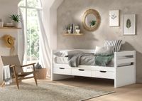 VIPACK - Funktionsbett, 3 Schubladen u. Rolllattenrost, 90 x 200, Ausf. Weiß lackiert