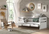 VIPACK - Funktionsbett, 3 Schubladen u. Rolllattenrost, 90 x 200, Ausf. Weiß lackiert