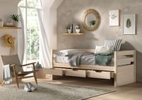 VIPACK - Funktionsbett, 3 Schubladen u. Rolllattenrost, 90 x 200, Ausf. Milky White lackiert