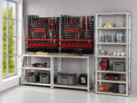 Schwerlastregal 2er Set mit 2 Lochplatten Sets, je Ablage 175kg belastbar, 180 x 180 x 40 cm