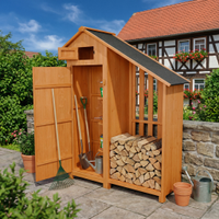 Werkzeugschrank aus Holz mit Anbau, ca. 131 x 54 x 180 cm, braun