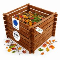 Holzkomposter braun 100x100cm Lärche für Garten Stecksystem langlebig