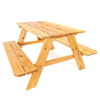 Picknicktisch Kinder aus Lärchenholz natur Kindersitzgruppe Outdoor