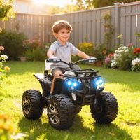 Elektro-Quad Kinderquad mit Scheinwerfer, Kindermotorrad mit USB-Anschluss, Weiß