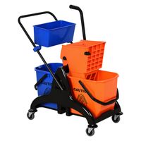 Putzwagen Reinigungswagen 26 Liter Wischwagen mit Wringer, Wischmopp-Presse