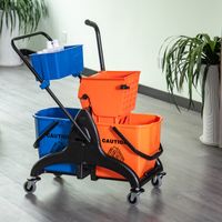 Putzwagen Reinigungswagen 26 Liter Wischwagen mit Wringer, Wischmopp-Presse