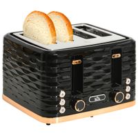 Toaster 4 Scheiben mit 7 Stufen, Auftaufunktion, Liftfunktion 1860 W Schwarz