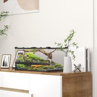 Terrarium für Reptilien Glasterrarium 34L mit Frontbelüftung Schwarz
