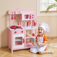 Kinderküche Spielküche mit Backofen, Herd, Spüle, Soundfunktion, Rosa