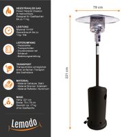 Heizpilz Classico schwarz 14 kW Gasheizstrahler für Terrasse, Garten oder Outdoor-Feiern