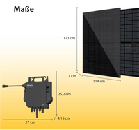 900Watt VALE Balkonkraftwerk mit 2x 450W Bifazial, Growatt Neo 800M-X, 5m Kabel