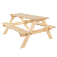 Kinderpicknicktisch 115cm lang aus Holz Kiefer natur, Sitzgruppe für Kinder