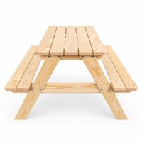 Kinderpicknicktisch 115cm lang aus Holz Kiefer natur, Sitzgruppe für Kinder