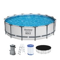 Steel Pro MAX™ Frame Pool Komplett Set mit Filterpumpe Ø 457 x 107 cm - Lichtgrau 