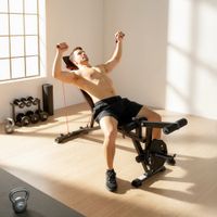 Hantelbank verstellbar bis 300 kg 3 in 1 Trainingsbank mit Rollen Beinstrecker