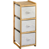Regal mit 3 Boxen, Bambus, FSC