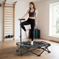 Fitness Trampolin klappbar Ø104 cm Mini Trampoline mit Höhenverstellbar Griff