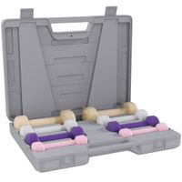 Hantelset 4 Paar 0,5kg-10kg Hanteln mit Koffer, Hantel-Set aus Gusseisen