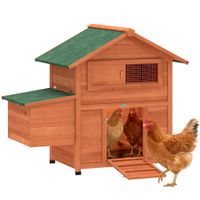 Hühnerstall 113,5x67,5x95,5 cm Hühnerhaus aus Holz mit Nistkasten 2 Sitzstangen