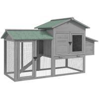 Hühnerstall 168x75x103 cm Hühnerhaus aus Holz mit Freilaufgehege Nistkasten