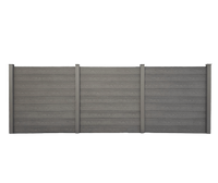 WPC-Sichtschutzzaun CARACAS - 5x Element + 6x Pfosten - Grau