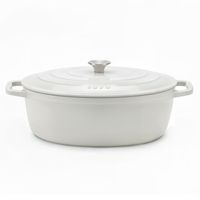 La Fonderie 1890 Runder Schmortopf IENA36 aus emailliertem Gusseisen 36 cm, 7,7 L, Beige