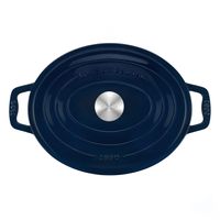 La Fonderie 1890 Runder Schmortopf ALMA36 aus emailliertem Gusseisen 36 cm, 7,7 L, Marineblau