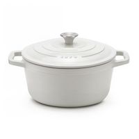 La Fonderie 1890 Runder Schmortopf IENA22 aus emailliertem Gusseisen 22 cm,  3,3 L, Beige