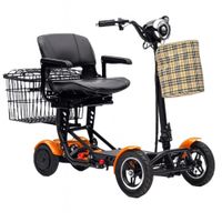 E-Motorroller Elektro Seniorenmobil 4-Rad Mobilitätshilfe Faltbar Urban Hopper Orange