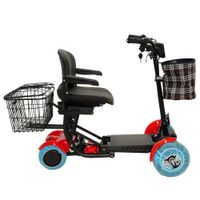 E-Motorroller Elektro Seniorenmobil 4-Rad Mobilitätshilfe Faltbar Urban Hopper Rot