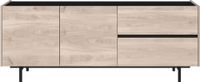 Lowboard mit zwei Schubladen und zwei Türen auf Metallgestell, ca. 162 x 63 x 40 cm - Eiche/Schwarz