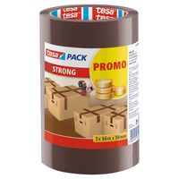 3er Paketklebeband Promo, braun - 3x 50 m x 50 mm