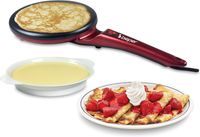 Beper BT.710Y Crêpes Maker 800W, 20cm Antihaft, für Crêpes, Pancakes & Omelett, mit Teigbehälter