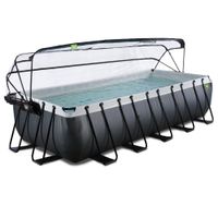 EXIT Black Leather Pool 540x250x122cm mit Sandfilterpumpe und Abdeckung - Schwarz