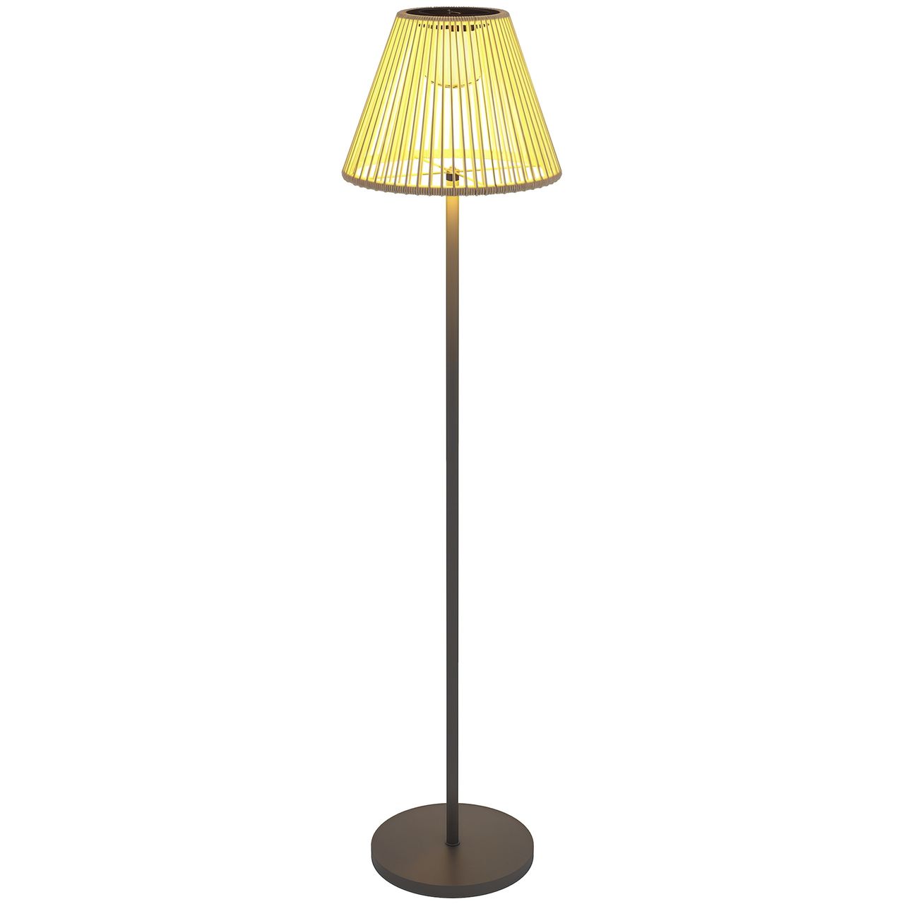 Solar Stehlampe Rattan Solarlampen mit Lichtsensor 25 LED-Lichte Solarleuchte