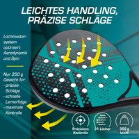 Padelschläger 46,5cm schwarz Starter Set - 4tlg.
