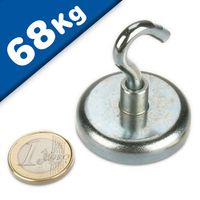 Magnet mit Ösen Topfmagnet Fisch Magnet Suchmagnet 68kg//93gr D-42mm
