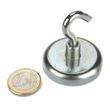 Magnethaken, Magnet mit Haken Ø 42 mm, Neodym, Zink - Hält 68 kg - Hakenmagnet