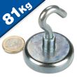 Hakenmagnet Ø 48 mm Neodym Zink 81 kg