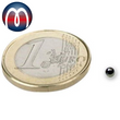 Neodym Kugelmagnet Ø 2 mm NdFeB N40, Magnetkugel, Nickel -  hält 70 g