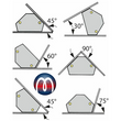 Mehrfach-Winkelmagnet 120mm x 16mm x 90mm Ferrit mit Winkeln 30°, 45°, 60°, 75°, 90° - hält 15kg
