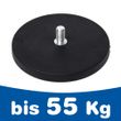 Magnetsystem Neodym Ø 22 mm - 88 mm gummiert mit Gewindezapfen M4 - M8