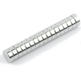 Scheibenmagnet Rundmagnet Ø 8 mm, Höhe 3 mm Neodym (NdFeB) N40 Nickel - hält 1,5 kg