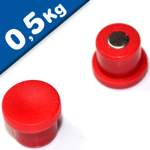 Magnete da ufficio rotondo 30 x 8mm neodimio blu con cappuccio in plastica - tiene 2,7 kg | Shop