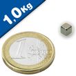 Magnetwürfel Würfelmagnet  4 x 4 x 4mm Neodym N42, Nickel – hält 1,0kg (20 Pack)