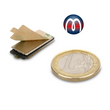 Quadermagnet selbstklebend 20 mm x 10 mm x 1 mm Neodym Magnet Quader N45 Nickel - hält 900 g