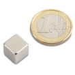 Neodym Magnete 10 x 10 x 10 mm NdFeB N42, Würfelmagnet Magnetwürfel, Nickel - hält 7,0 kg
