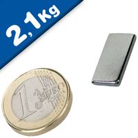 5 x Quadermagnet Nickel Magnetquader 35 x 15 x 3mm Neodym N40 5 kg